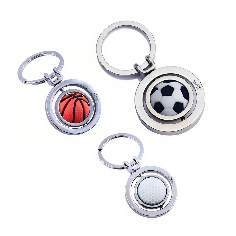 Rotating Golf Football Basketball Keychain
