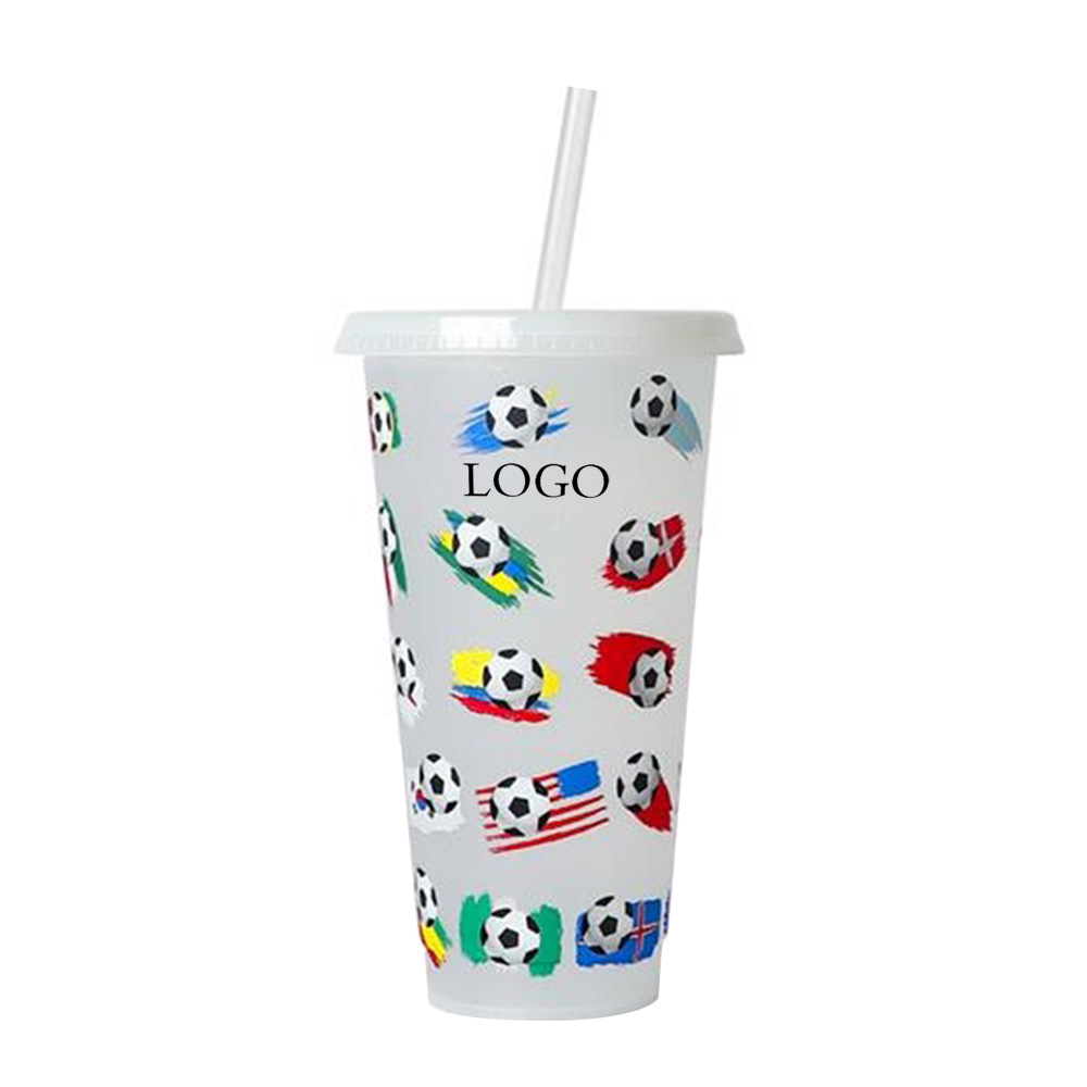 White Promo 24Oz Color Changing Reusable Cup With Logo