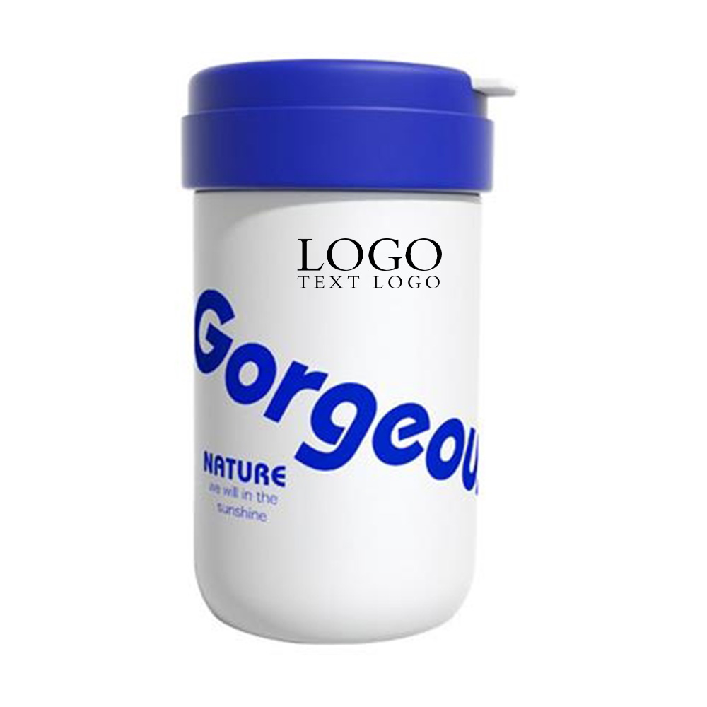 White Promo Klein Blue Thermos Cup Wiht Logo