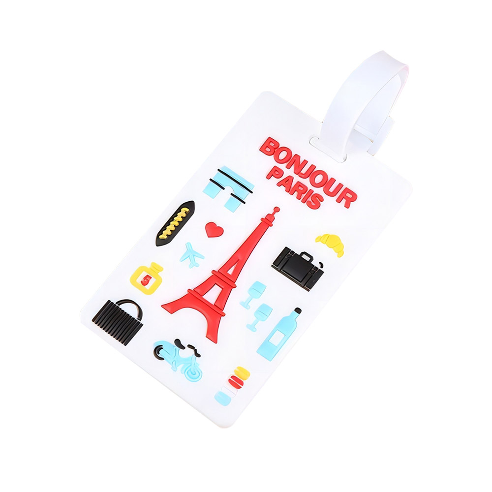 White Promo PVC Soft Adhesive Travel ID Luggage Tags