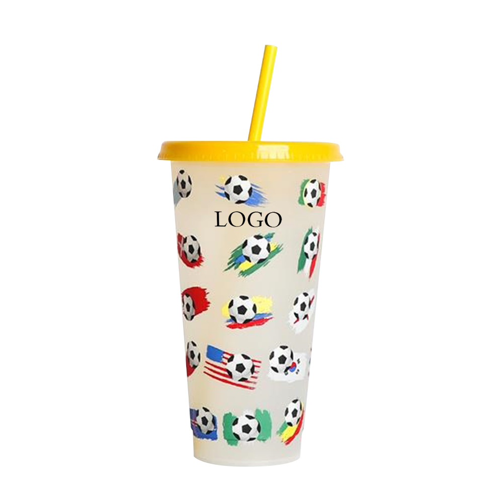 Yellow Promo 24Oz Color Changing Reusable Cup With Logo