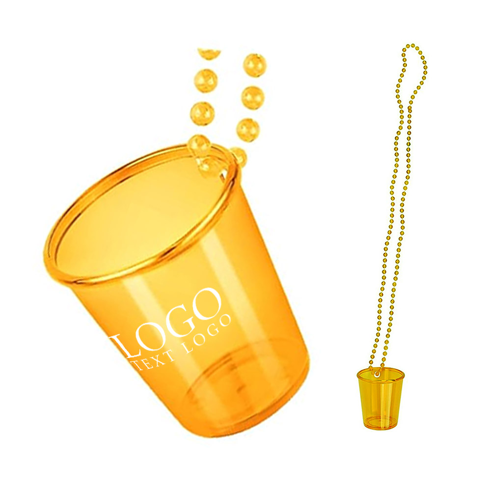 Yellow Promo Necklace With Shot Glass With Logo