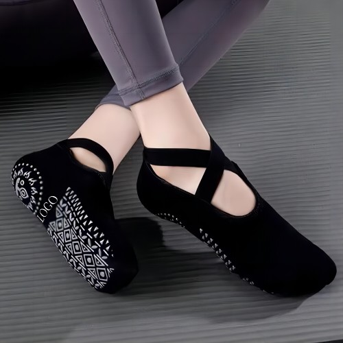 Your Promo Cotton Yoga Pilates Socks Non Slip with Strap 202309272HAF3m