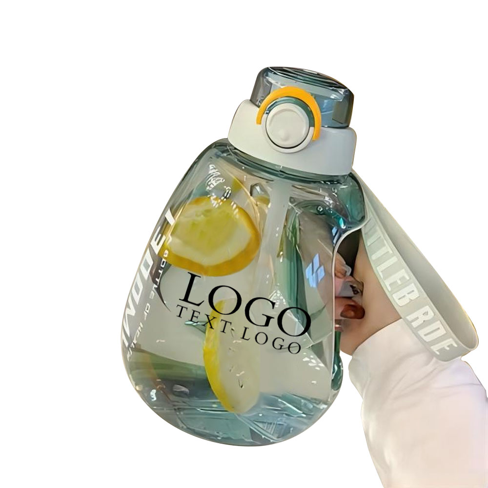 1300 ml Large Capacity Big Belly Cup With Straw Green With Logo