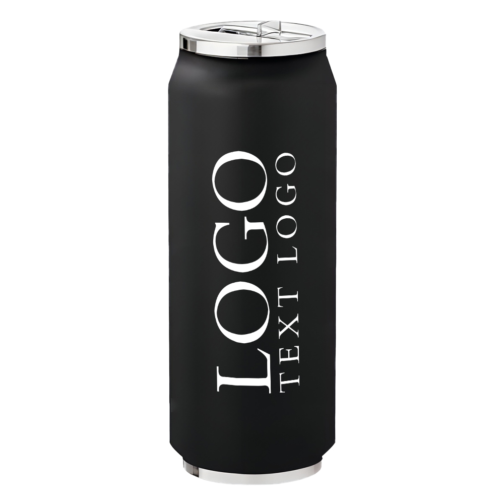 18 oz Roadie Cola Can Vacuum Water Bottle Black With Logo