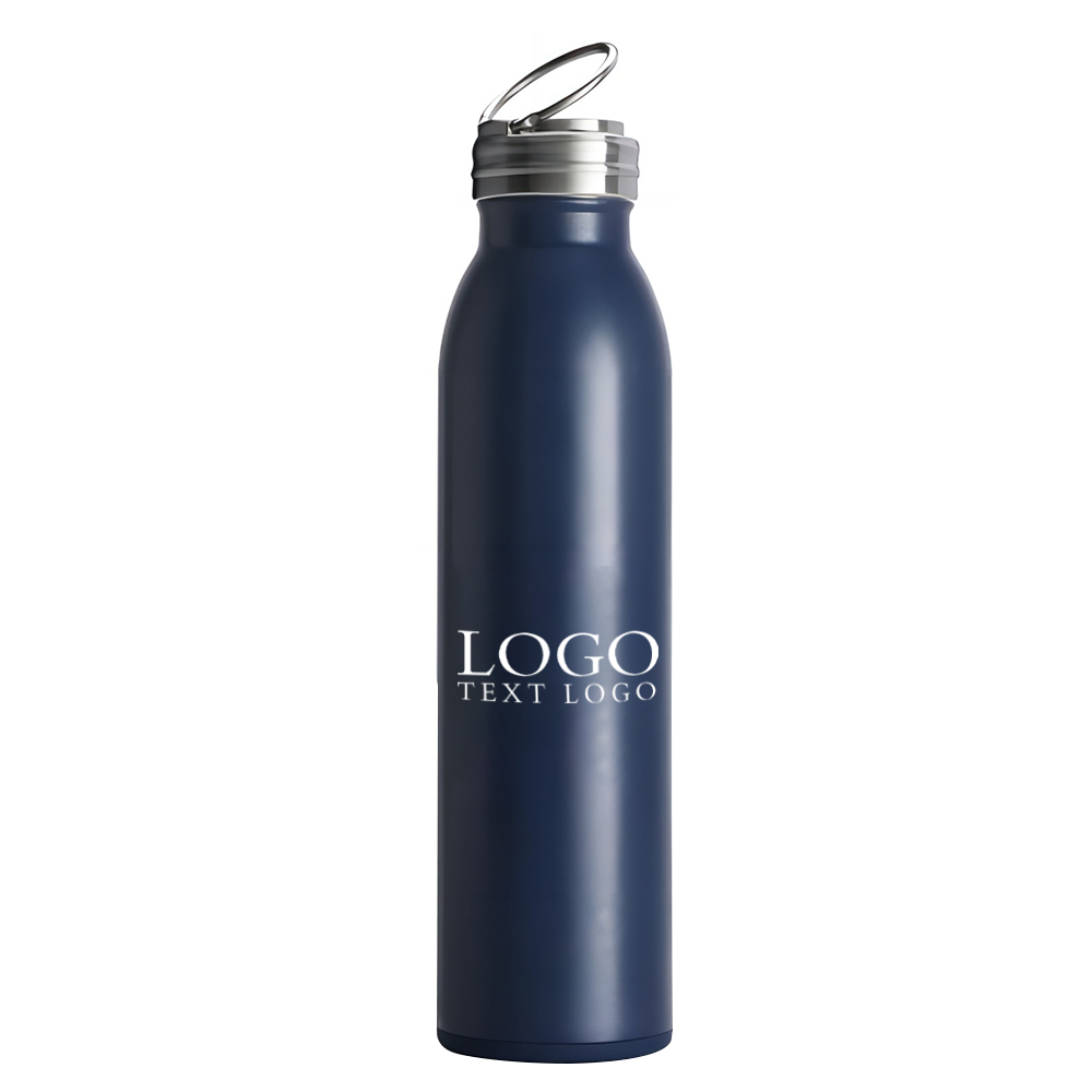 20 Oz Swig Life Stainless Steel Bottle Navy Blue With Logo