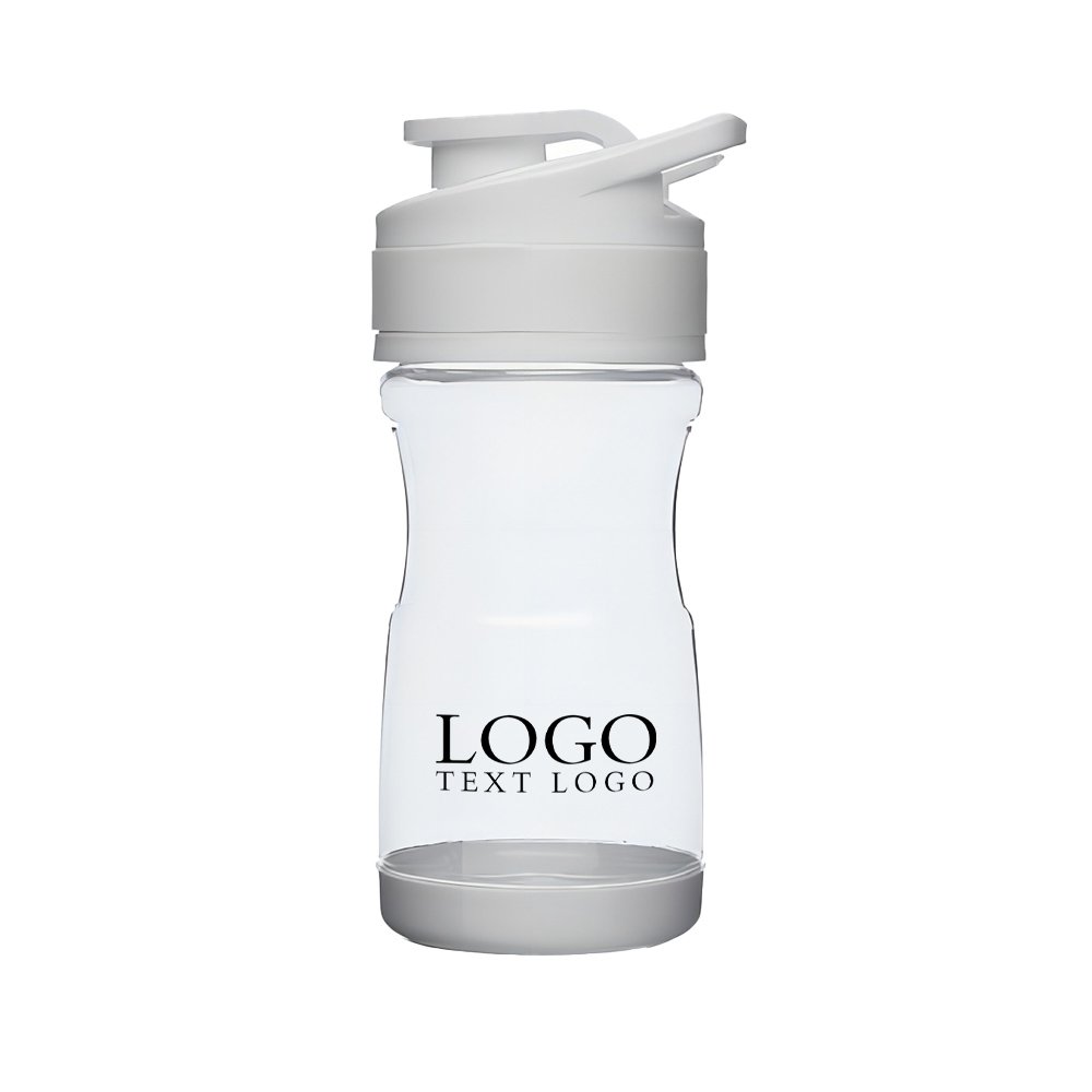 20 oz BPA-Free Brawny Plastic Sports Bottle White With Logo