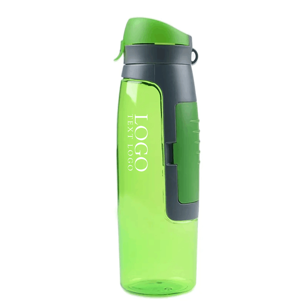 25oz Water bottle With Storage Compartment Green With Logo