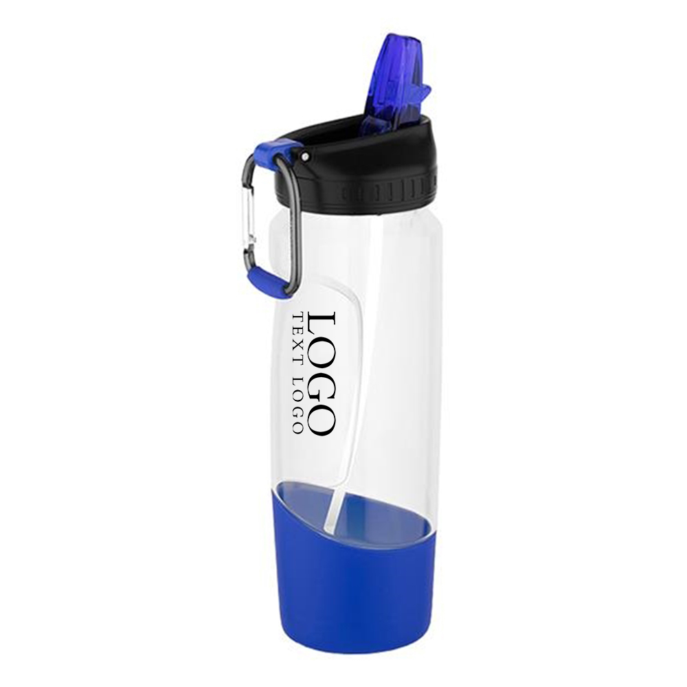 28 oz Tritan Water Bottle With Carabiner Blue With Logo