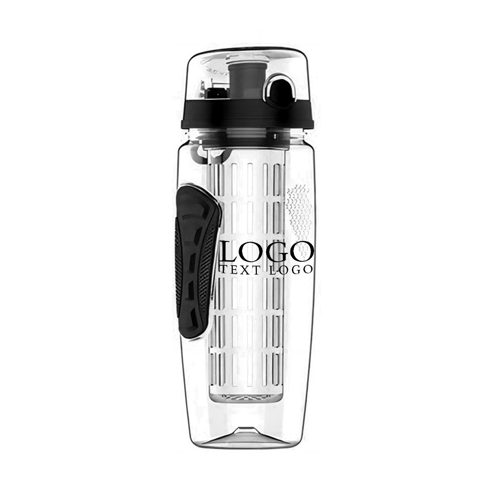 32Oz Fruit Infuser Water Bottle Black With Logo