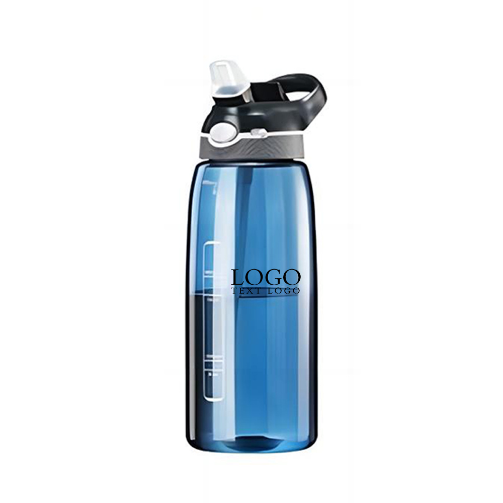 34 Oz Autospout Straw Water Bottle Blue Color With Logo