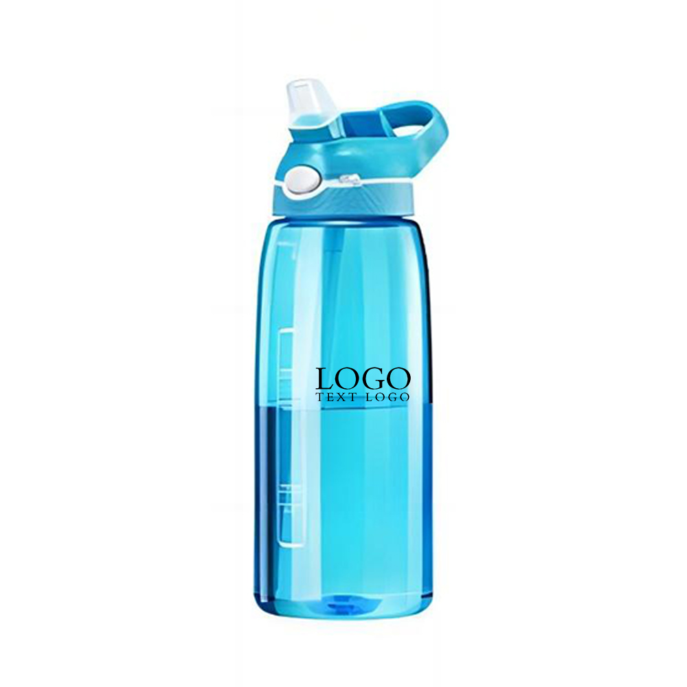 34 Oz Autospout Straw Water Bottle Lt Blue With Logo
