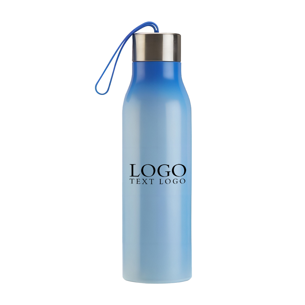 4oz Mood Stainless Steel Water Bottle White Blue With Logo