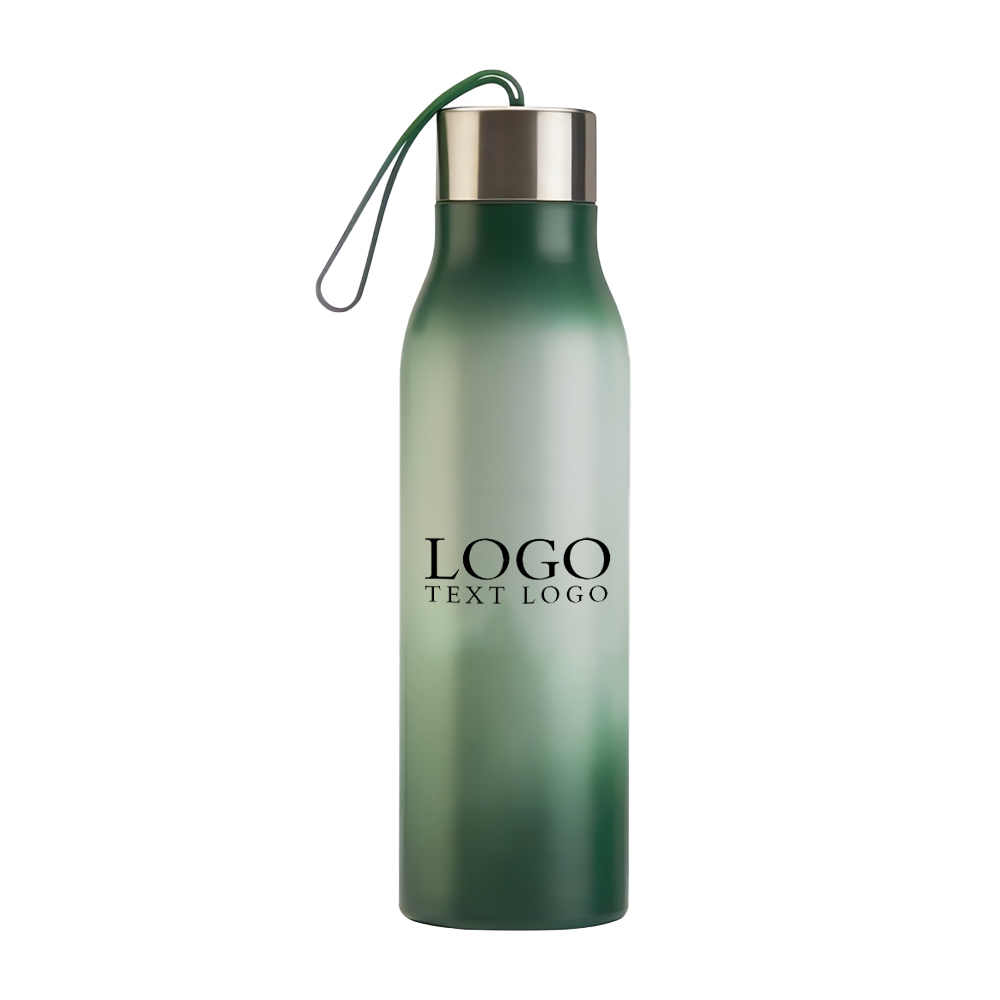 4oz Mood Stainless Steel Water Bottle White Green With Logo