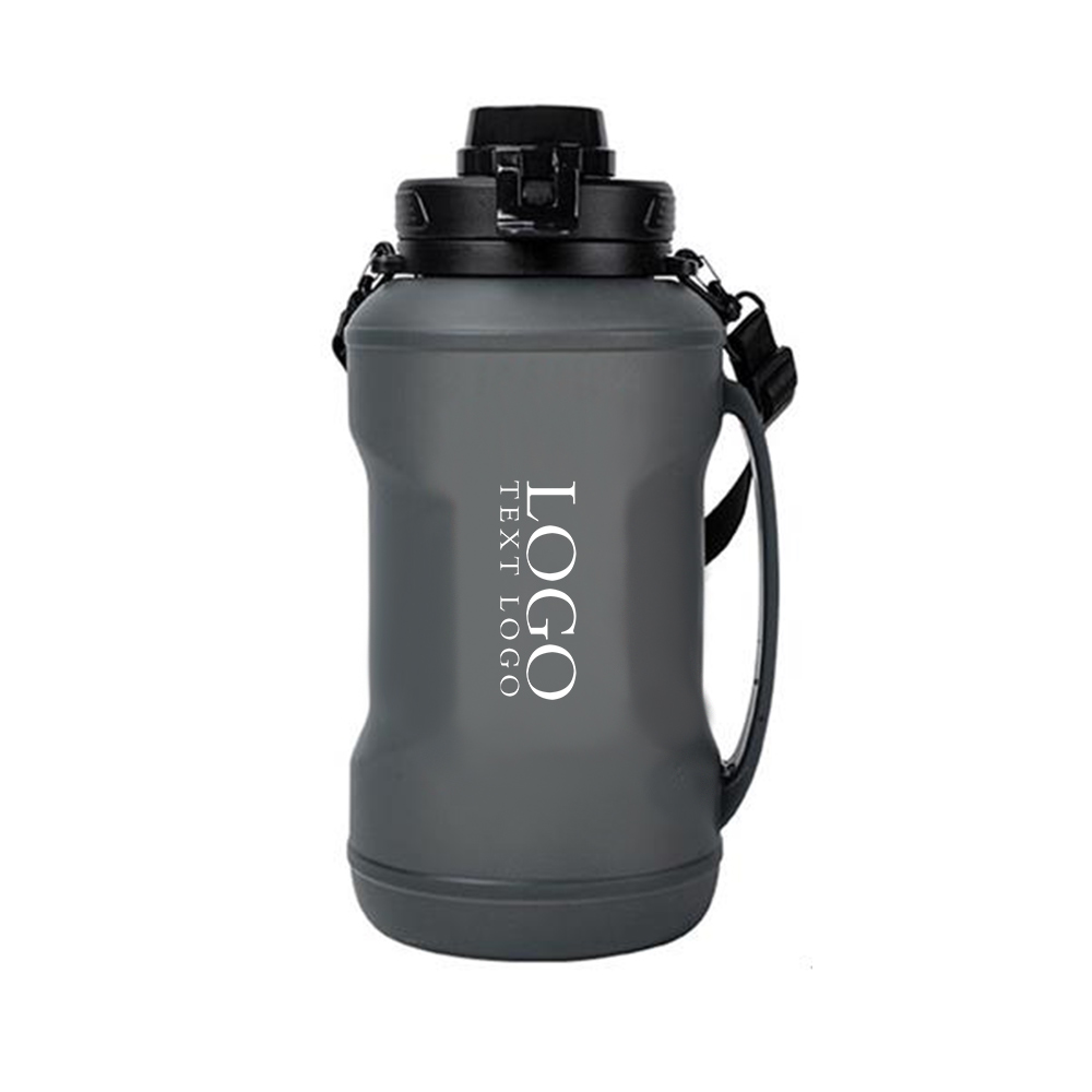 64oz Outdoor Sports Folding Large Capacity Water Bottle Black With Logo