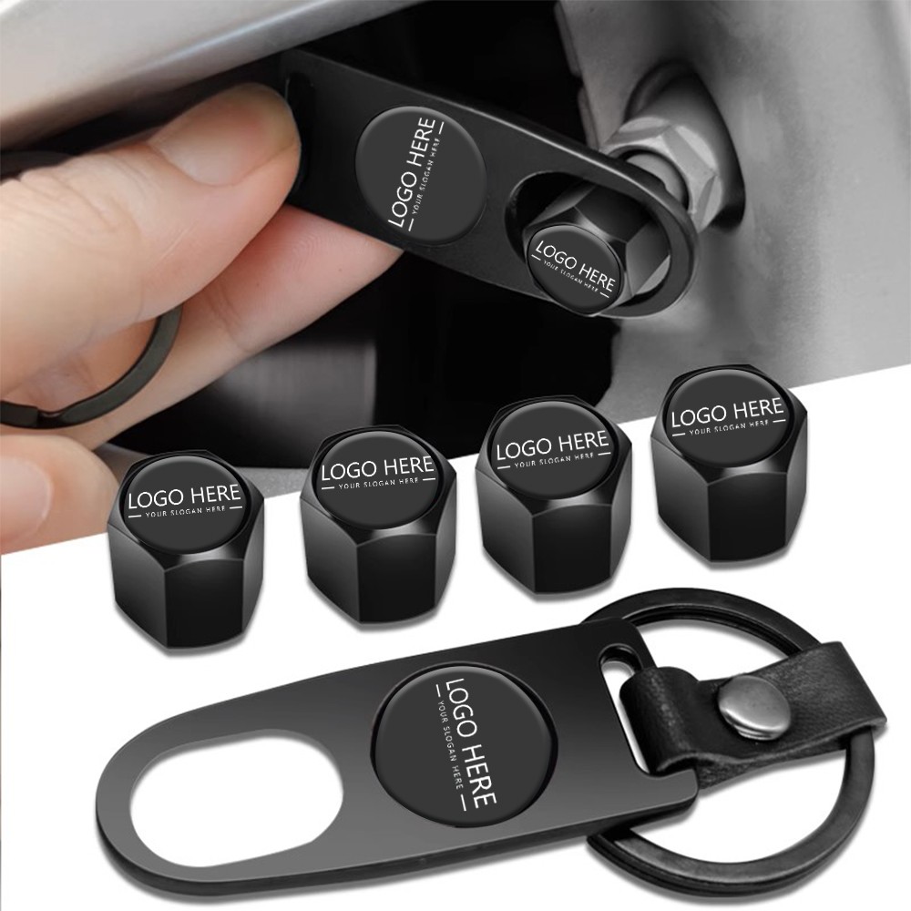 Best Promo Universal Car Tire Valve Stem Air Caps Cover And Keychain