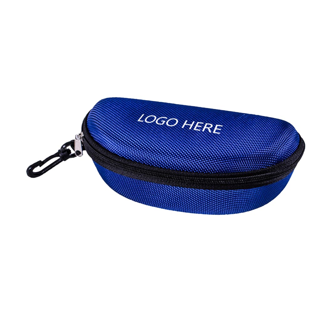 Blue Promo Sunglasses Holder With Clip With Logo