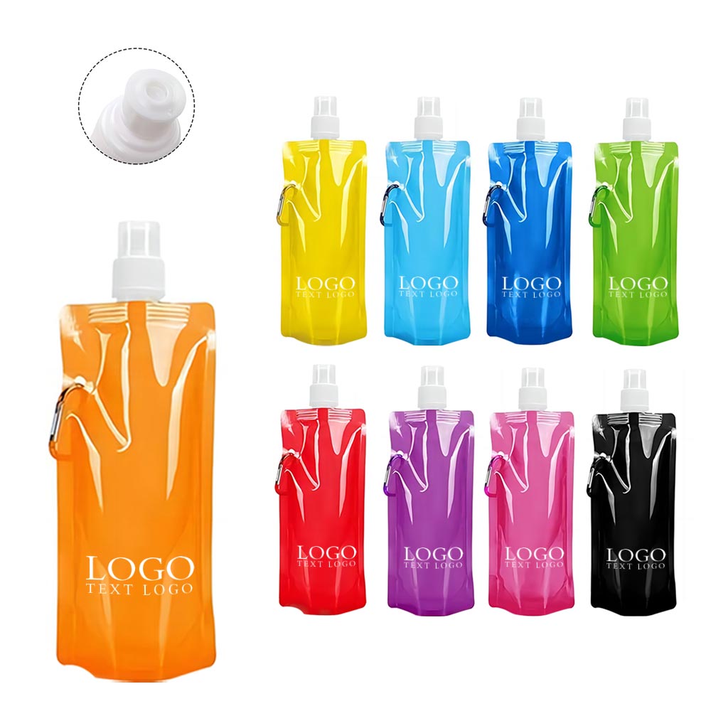 Collapsible Water Bottle With Carabiner Group