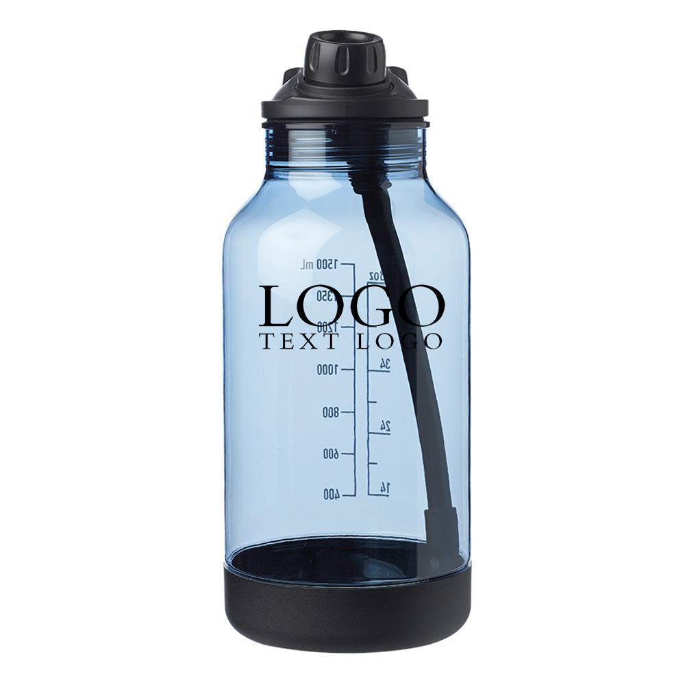 Custom 64 oz Plastic Sports Bottles Blue With Logo