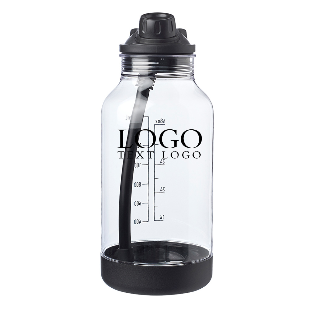 Custom 64 oz Plastic Sports Bottles Clear With Logo