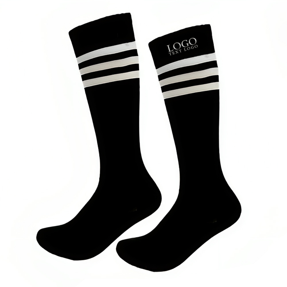Custom Soccer Socks Sports Socks Black With Logo