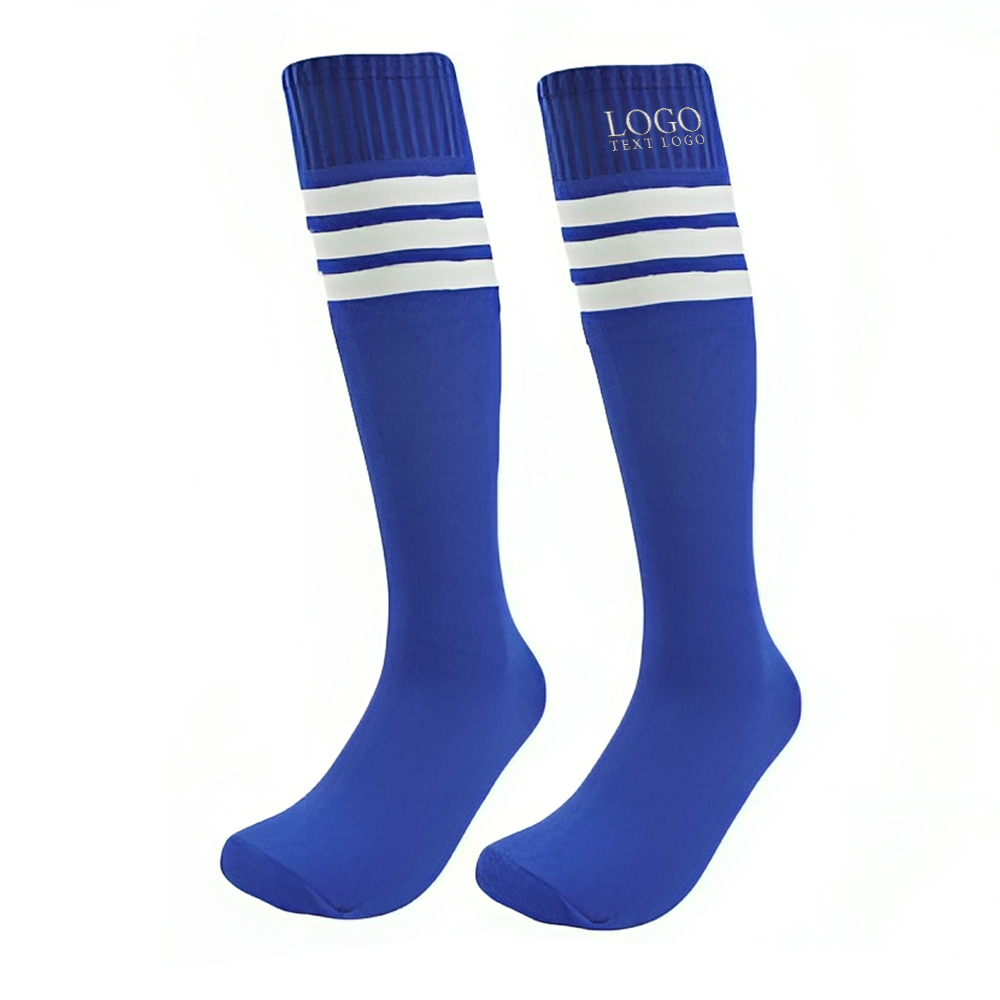 Custom Soccer Socks Sports Socks Blue With Logo