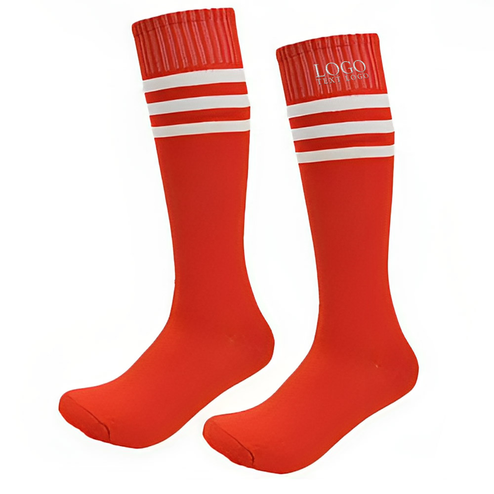 Custom Soccer Socks Sports Socks Red With Logo