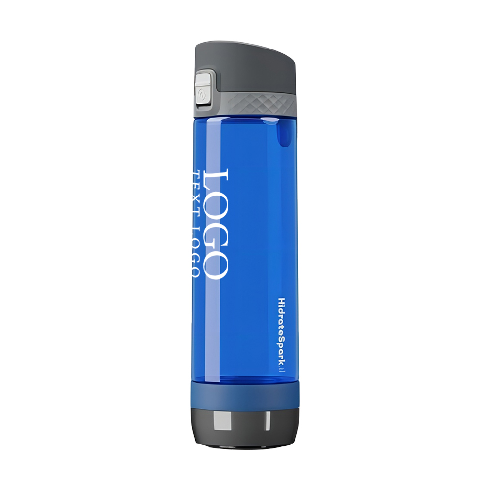 HidrateSpark Pro 24 oz Water Bottle With Chug Lid  Blue With Logo