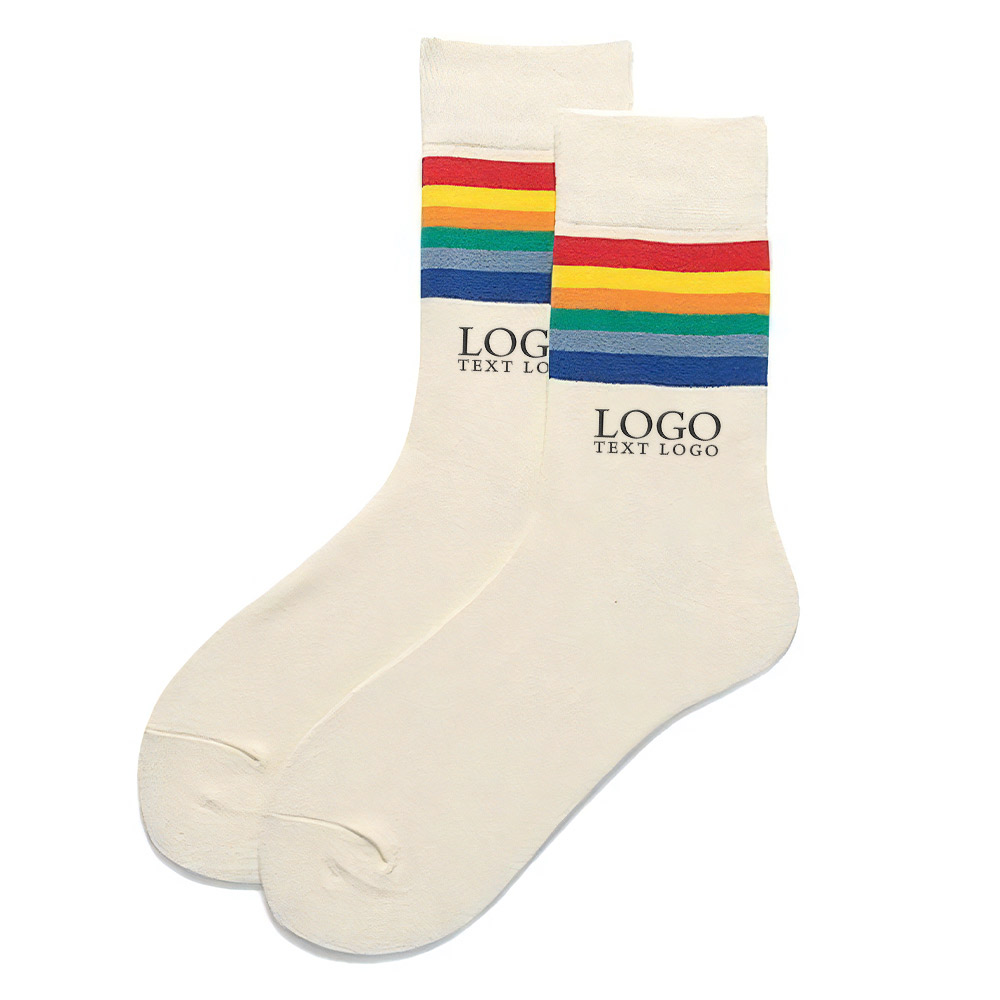 Marketing Old School Vintage Striped Socks With Logo
