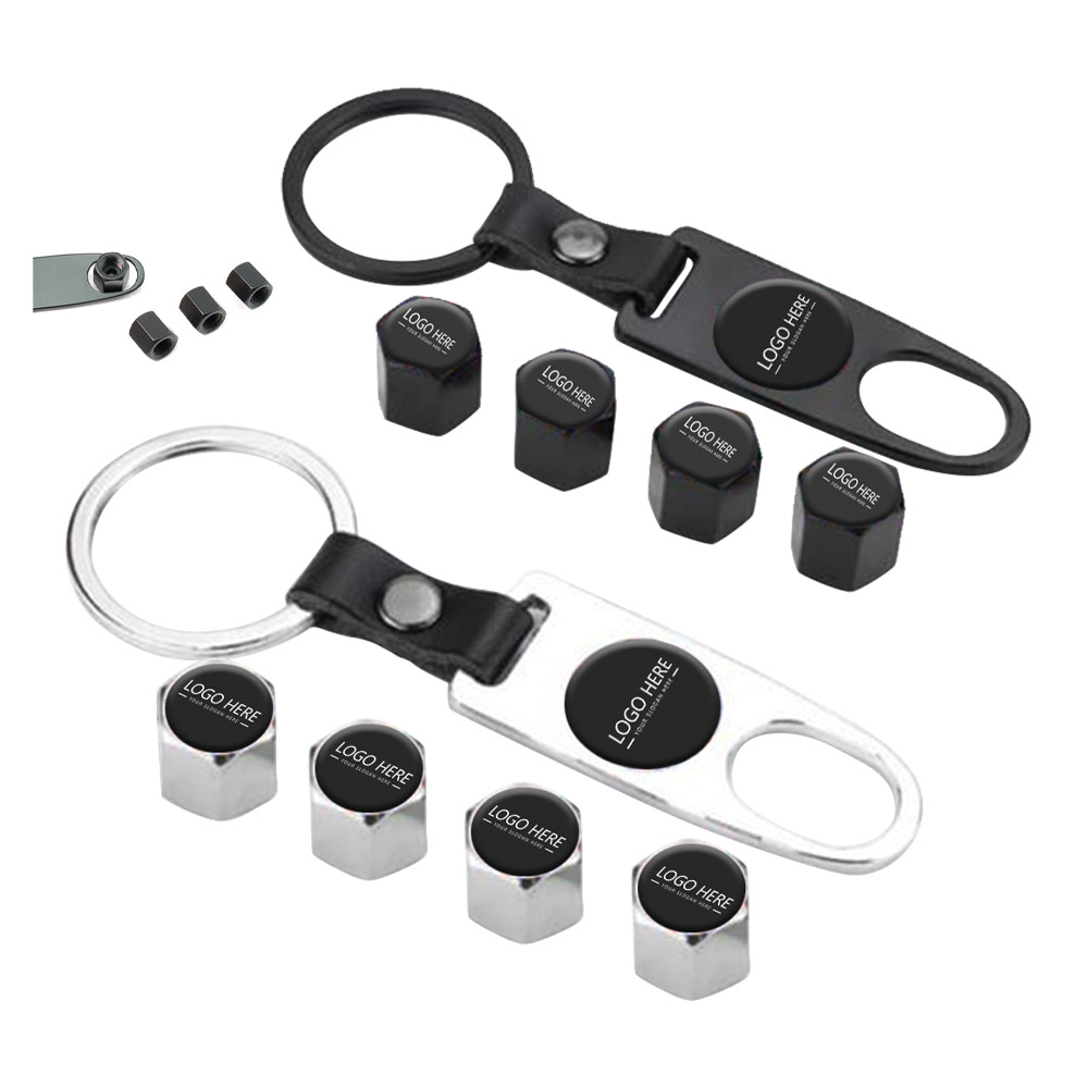 Promo Universal Car Tire Valve Stem Air Caps Cover And Keychain Group
