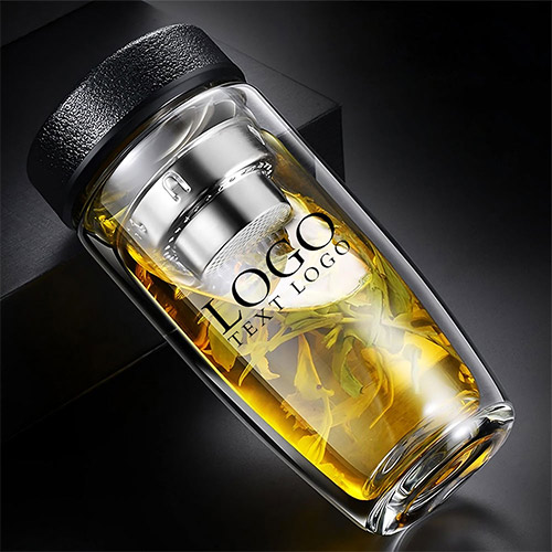 Double Wall Wide Mouth Glass Milk Bottle 