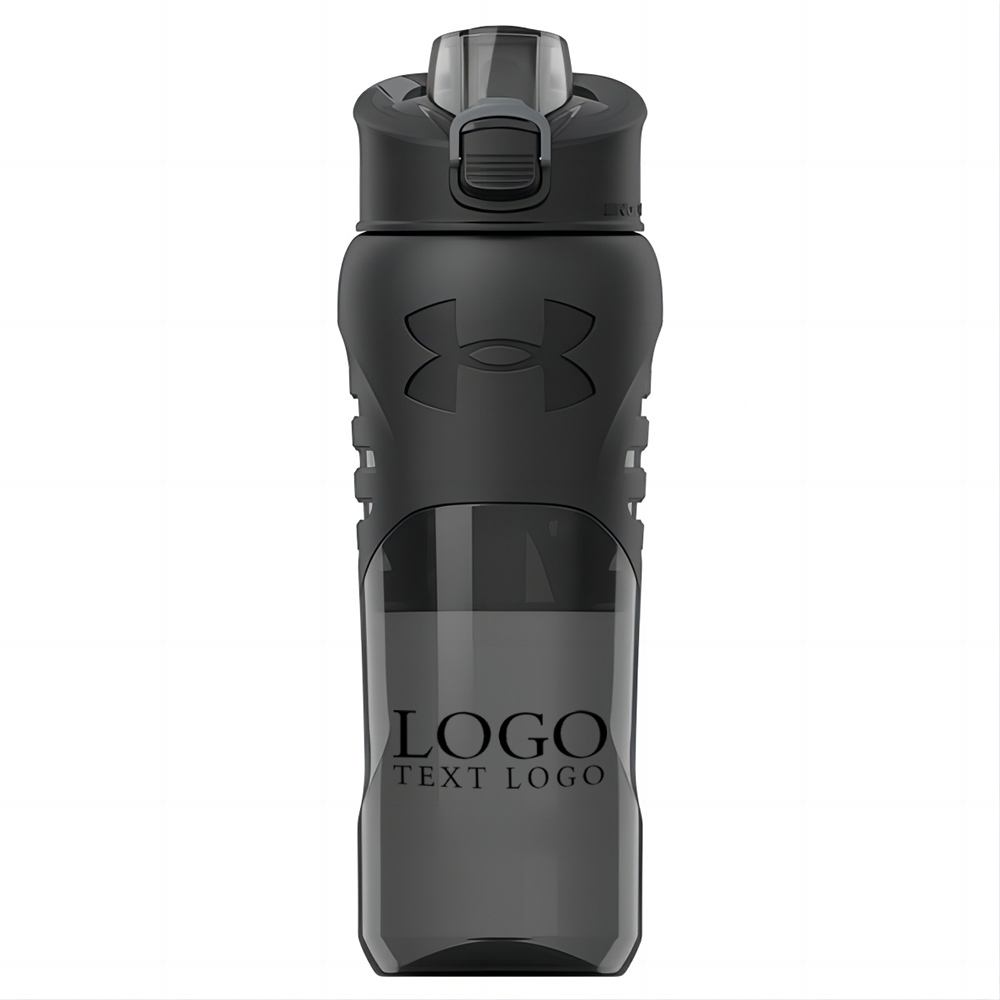 Under Armour 24 oz Draft Grip Bottle Charcoal With Logo