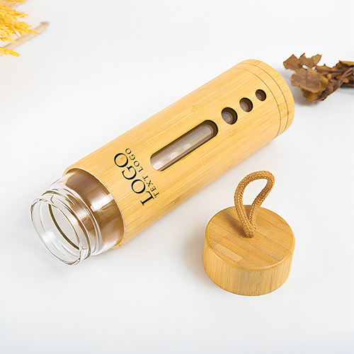 Glass Bottle with Bamboo Sleeve