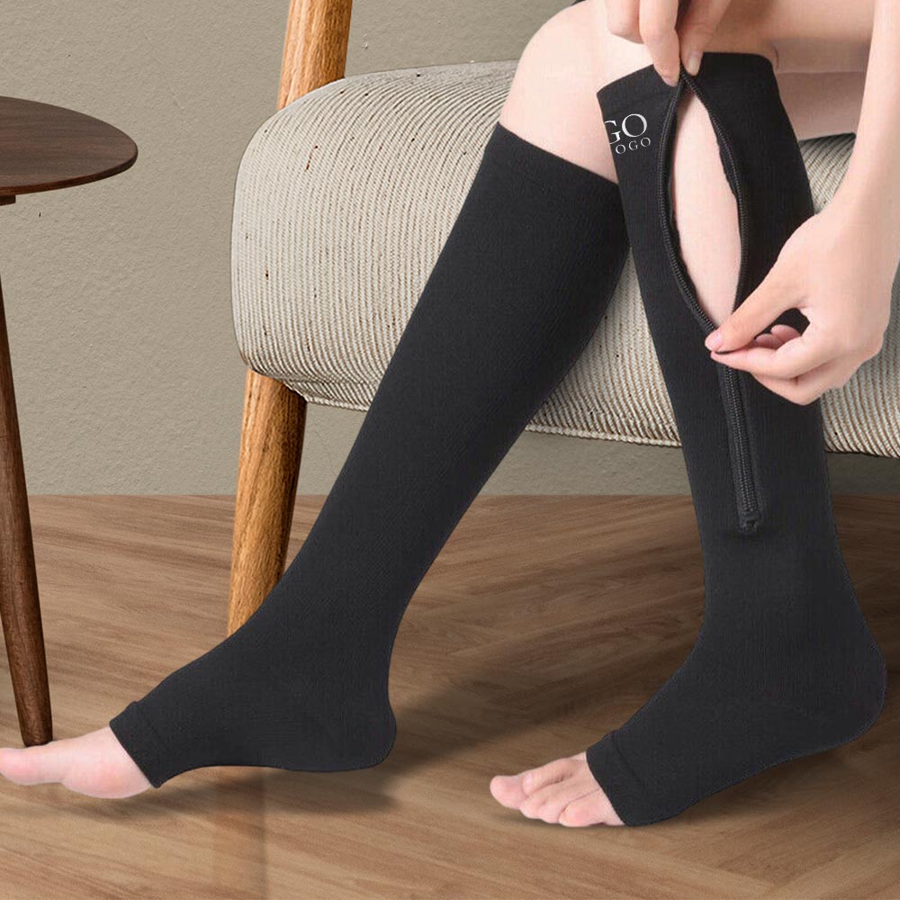 Open Toe Zippered Compression Socks