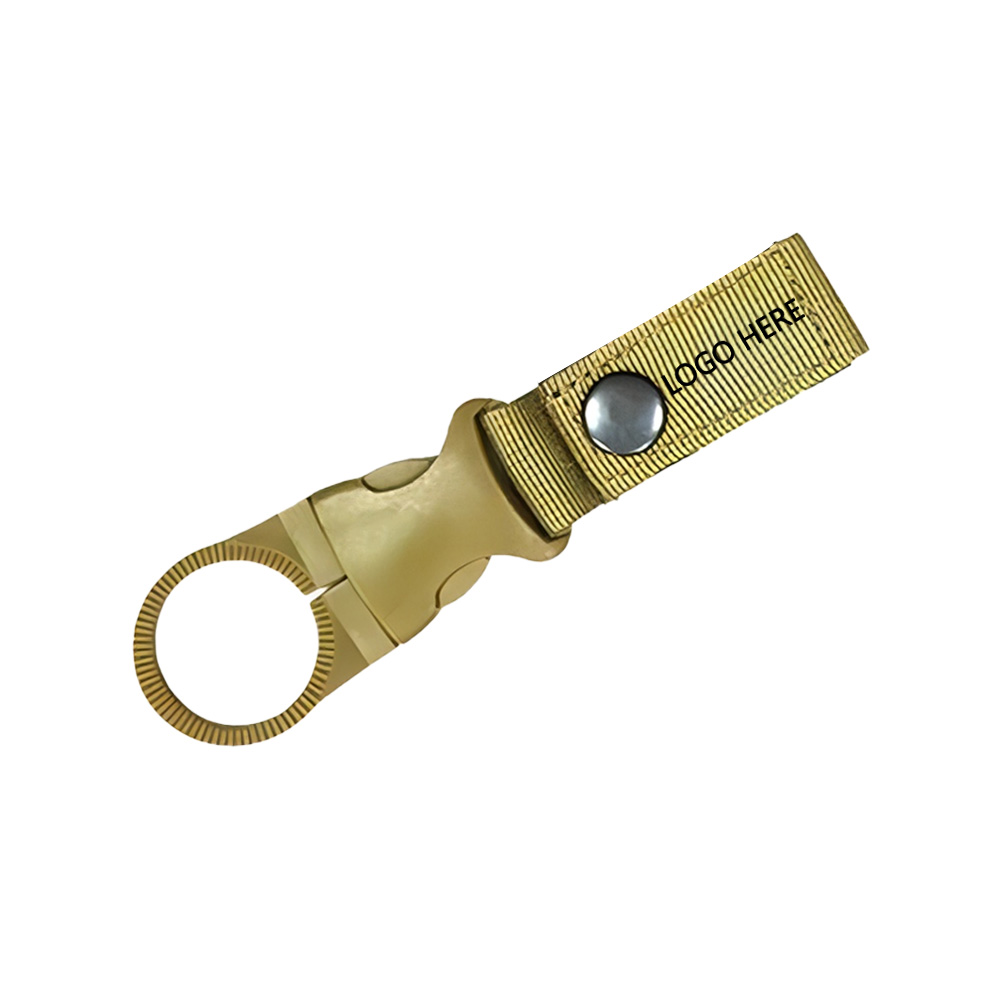 Beige Promo Water bottle Holder Hanging Buckle Clip Carabiner With Logo