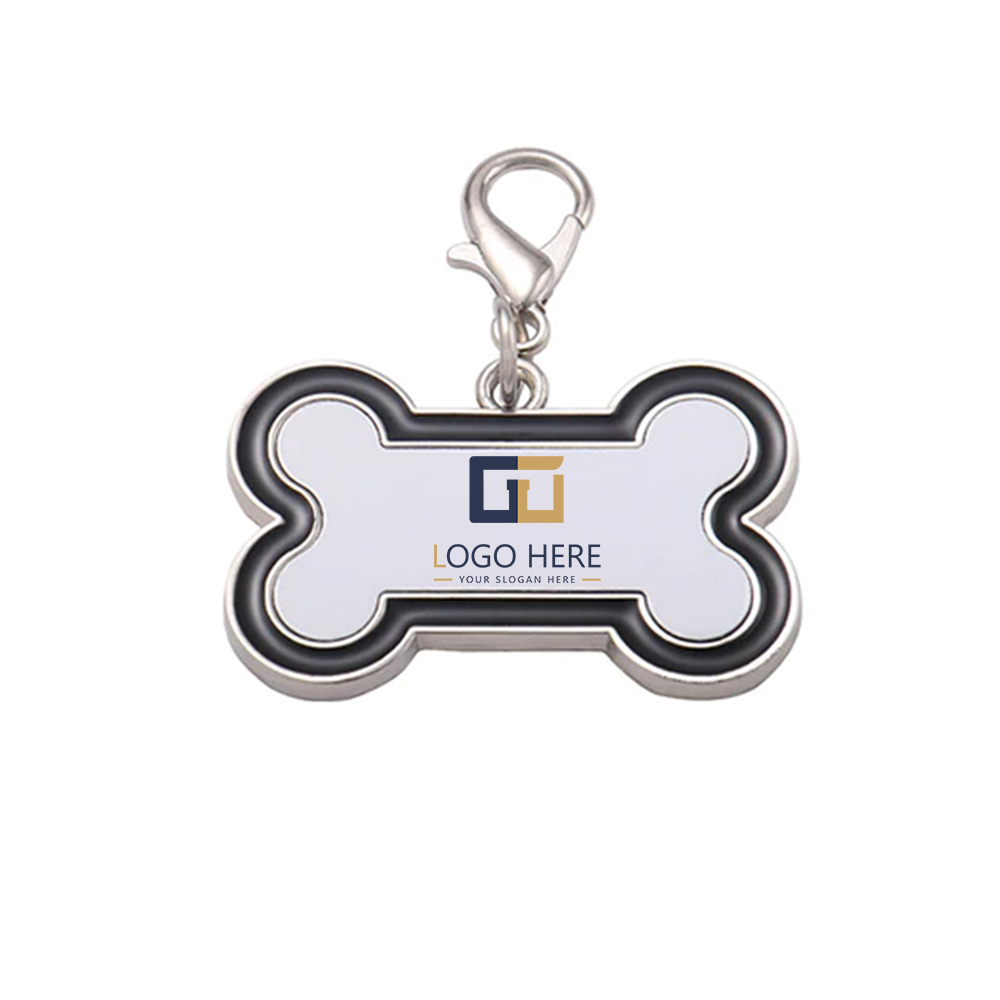 Black Promo Bone Shaped Dog Tag With Logo