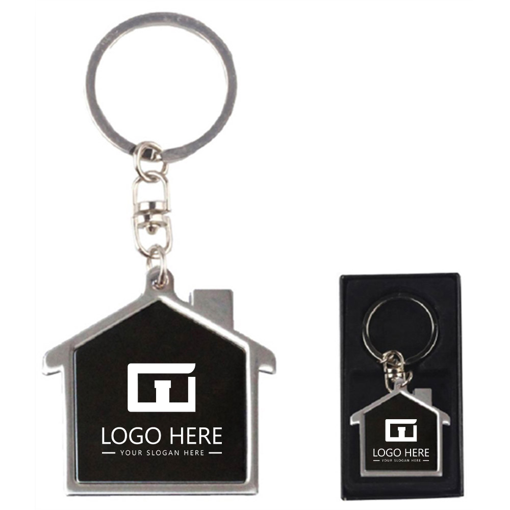 Black Promo Chrome metal key holder with Gift Case With Logo