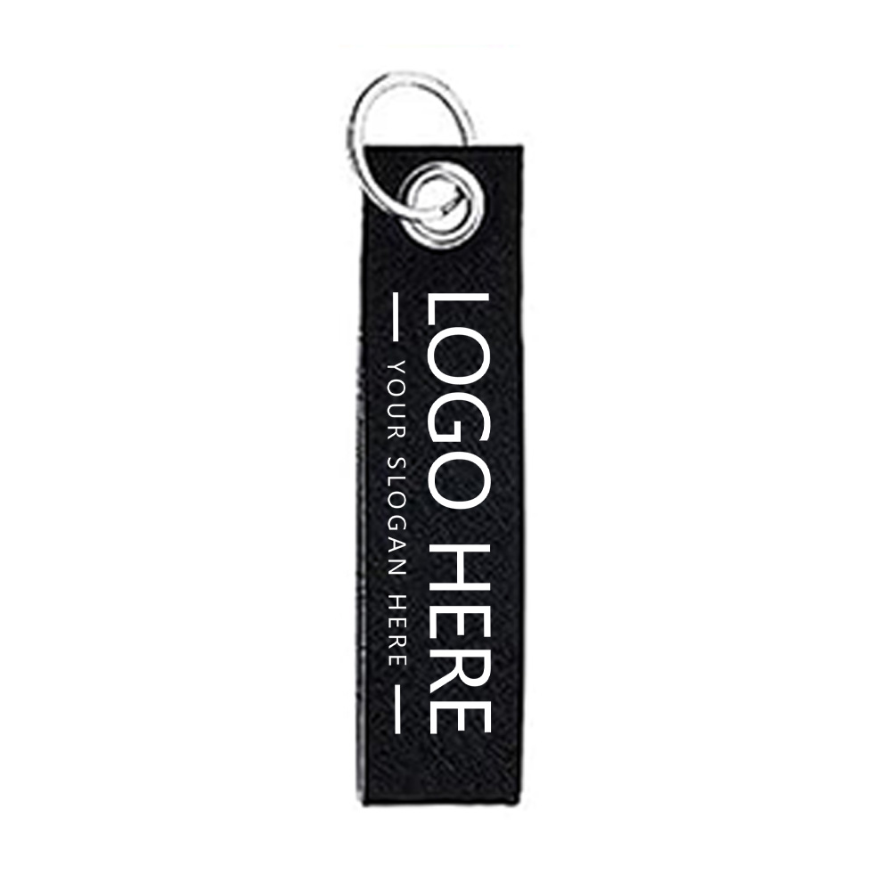 Black Promo Felt Key Strap With Logo