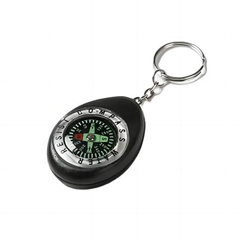 Black Promo Oval Compass keychain