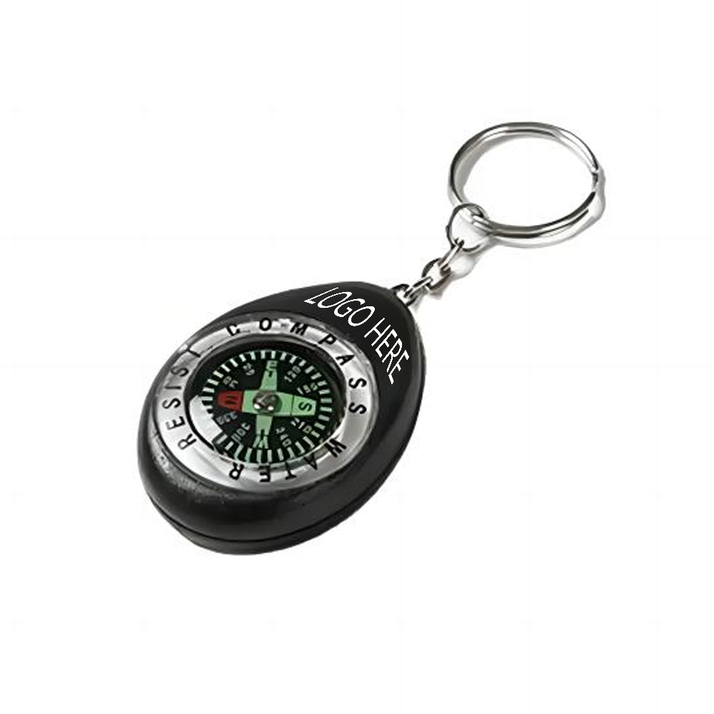Black Promo Oval Compass keychain With Logo