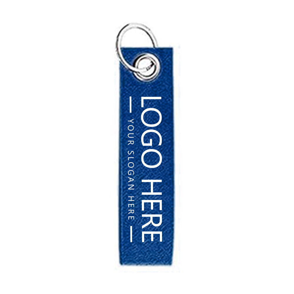 Blue Promo Felt Key Strap With Logo