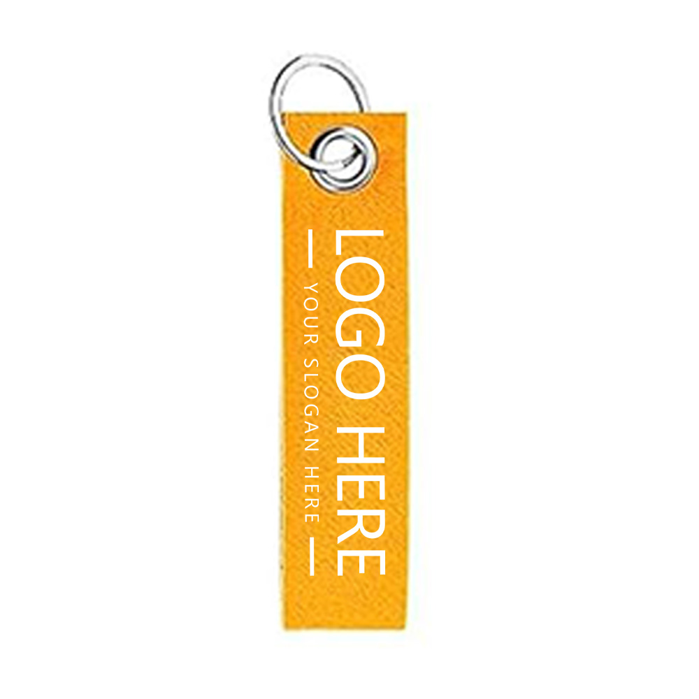 Orange Promo Felt Key Strap With Logo