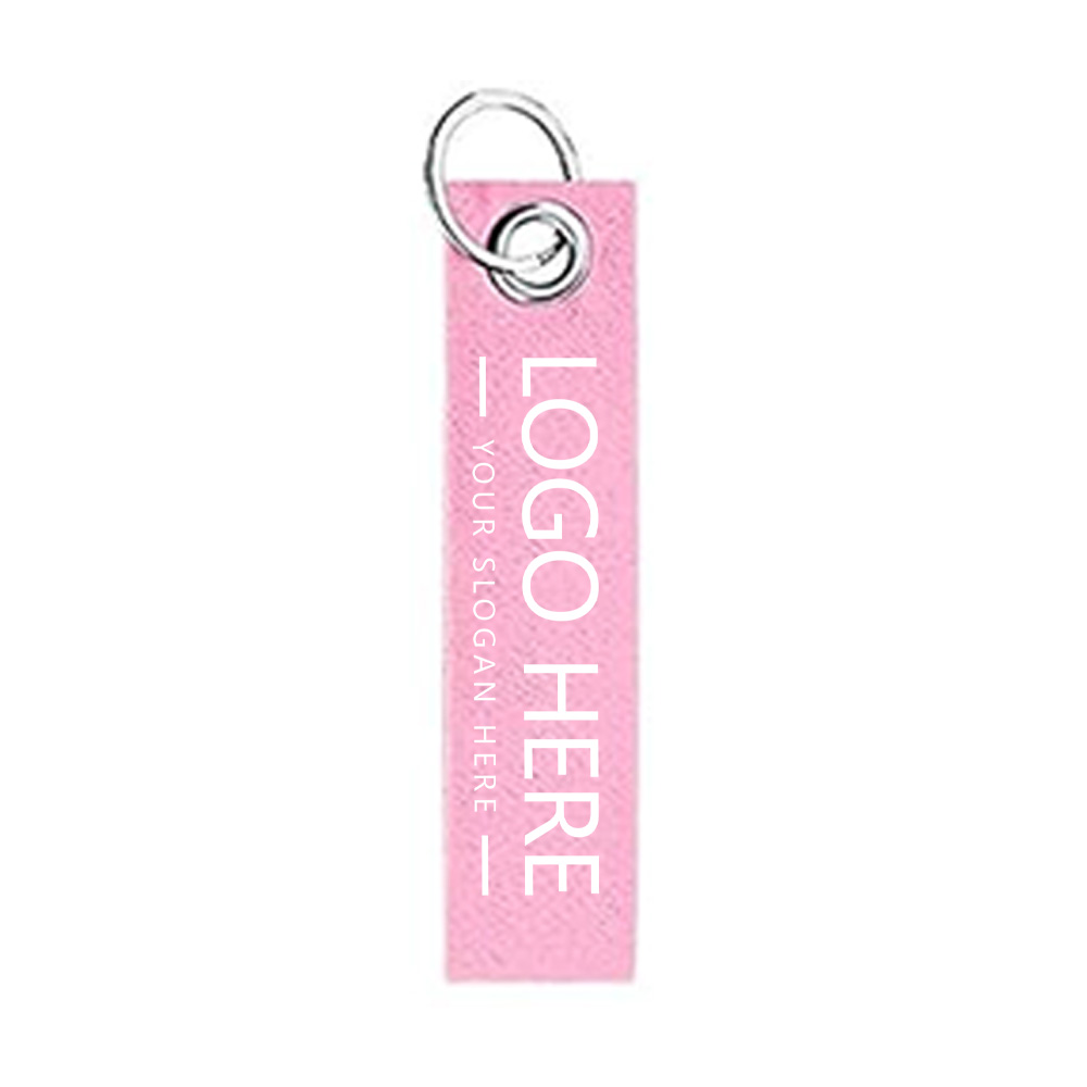 Pink Promo Felt Key Strap With Logo