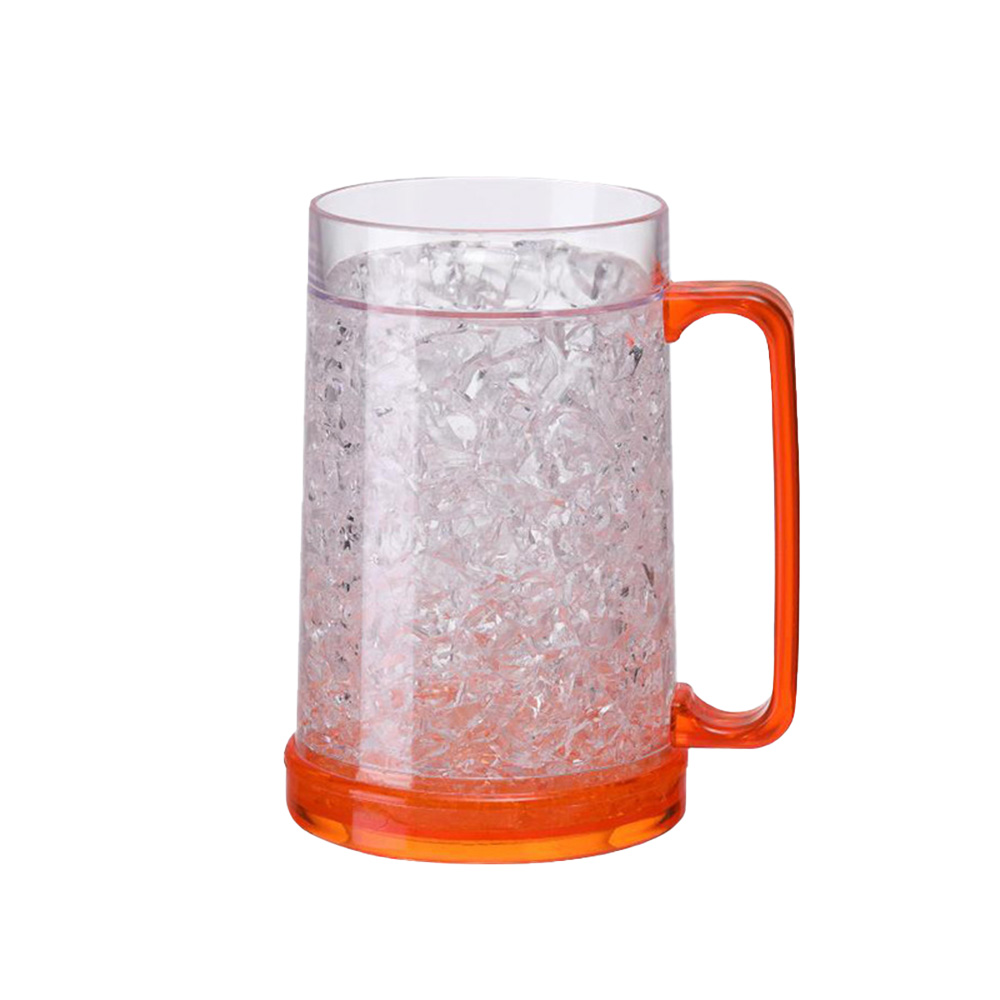 Plastic Freezer Beer Mugs Orange