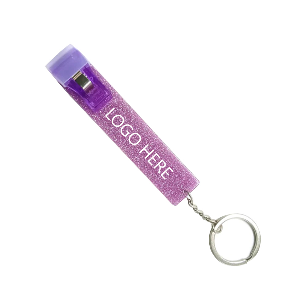 Purple Promo Card Grabber Keychain With Logo