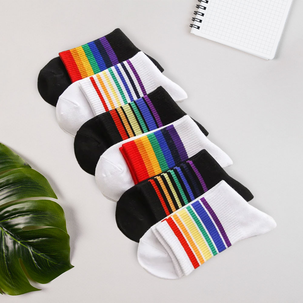 Promo Rainbow Pride Striped Socks