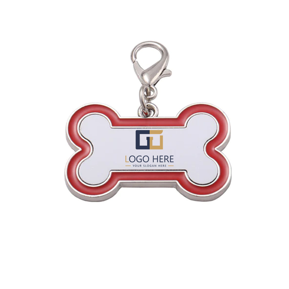 Red Promo Bone Shaped Dog Tag With Logo