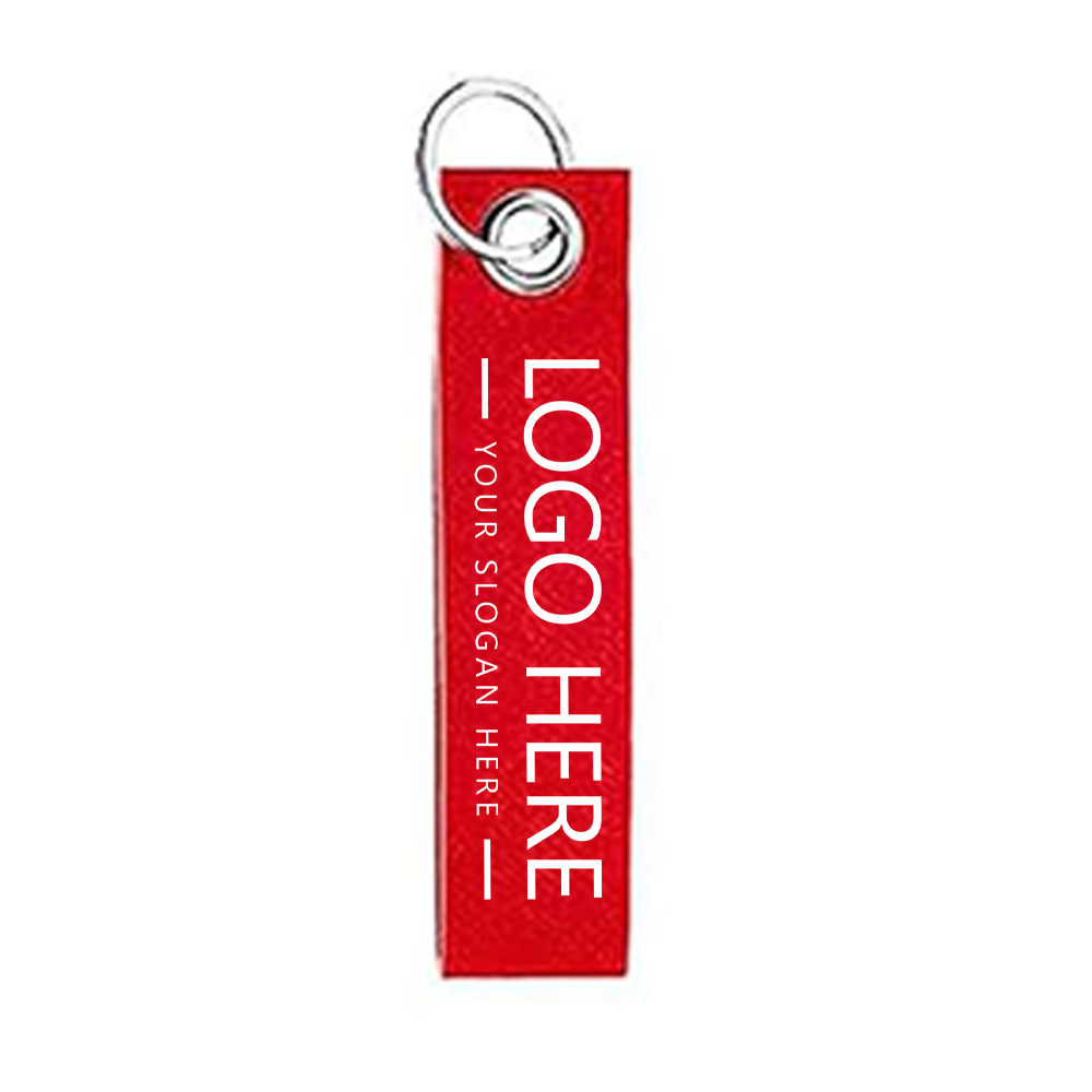 Red Promo Felt Key Strap With Logo