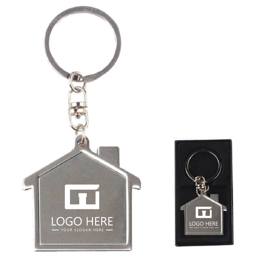 Silver Promo Chrome metal key holder with Gift Case With Logo