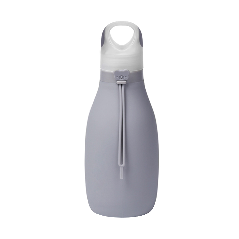 Collapsible Outdoor Silicone Water Bottle Gray